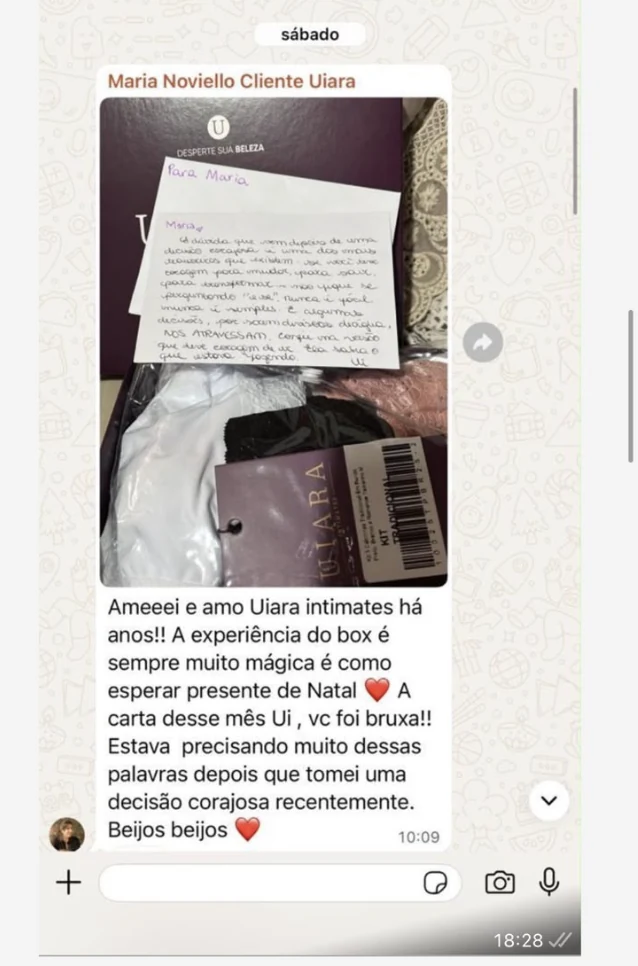 A surpresa da caixa e o carinho das palavras.
